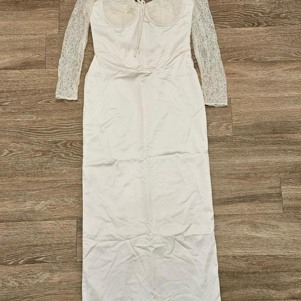House of CB 'Perdi' Vintage Ivory Satin Maxi Dress